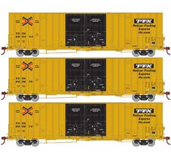 Athearn 75252 HO Scale 60' Gunderson High Cube Boxcar TTX TBOX 3 Pack