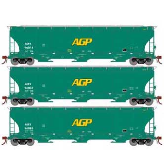 Athearn Genesis G97157 HO Scale Trinity 3 Bay Covered Hopper AG Processing AGP 3 Pack 1