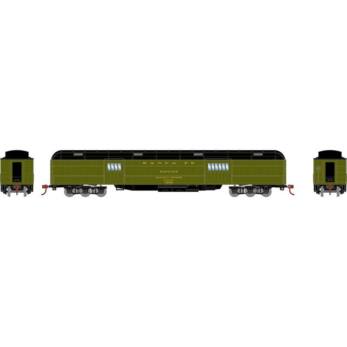 Athearn RTR 88214 HO Scale Heavyweight Baggage Passenger Car Santa Fe ATSF 1895