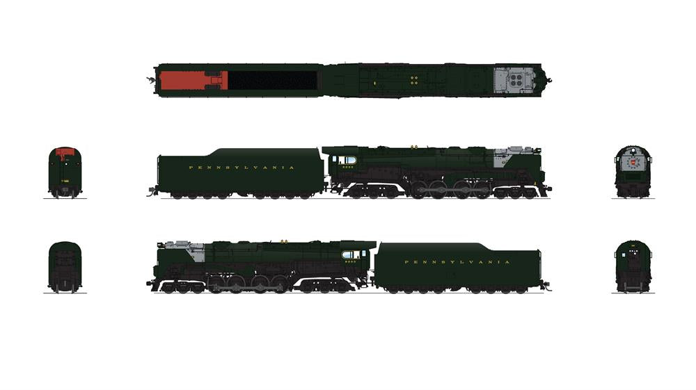 BLI 6186 HO Scale 6-8-6 Pennsylvania S2 Turbine Steam Loco PRR 6200 (Large Shields) Paragon4 Hybrid