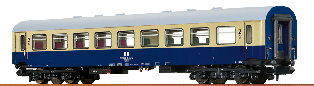 Brawa 45363 HO Scale Bghwe 2nd Class Passenger Car Deutsche Reichsbahn DR 28-15 242-0 - NOS