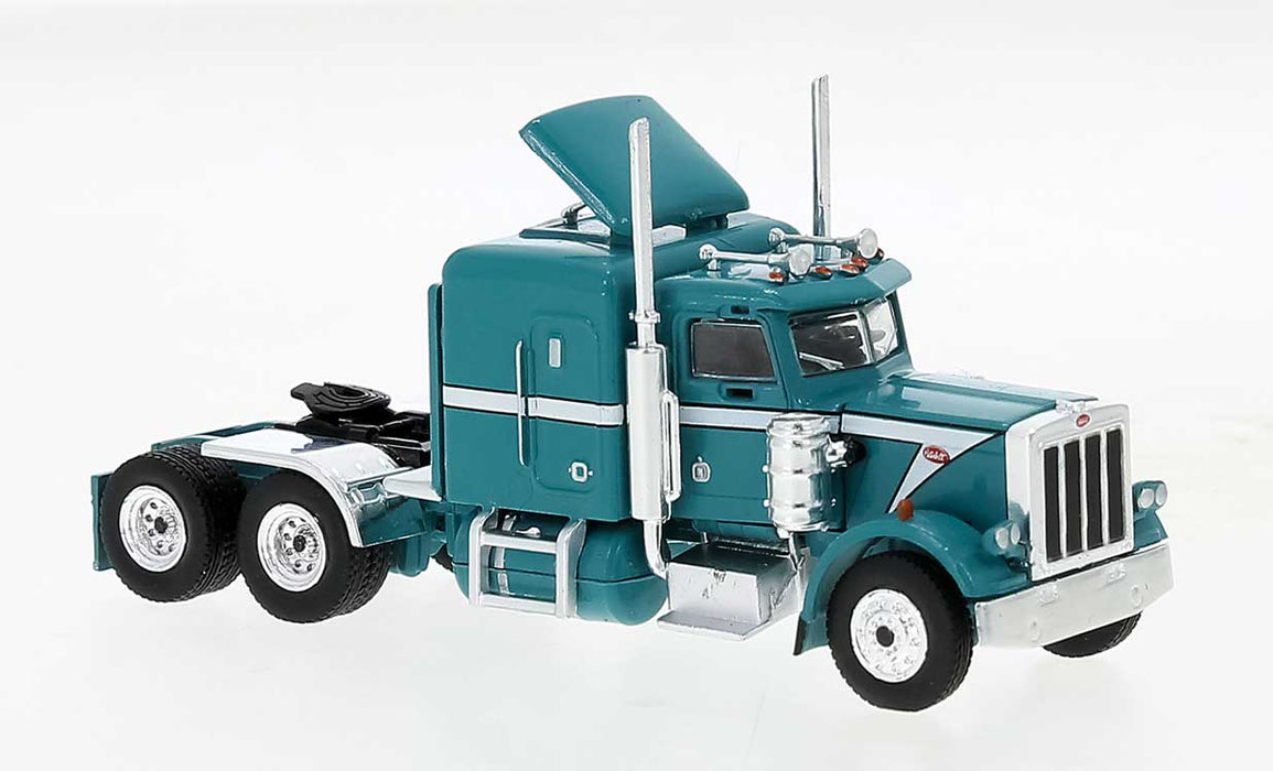 Brekina 85710 HO Scale 1976 Peterbilt 359 Sleeper Cab Tractor Turquoise