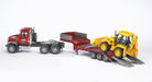 Bruder 02813 MACK Granite Semi Truck with Lowboy Trailer and JCB Backhoe