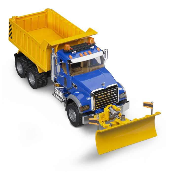 Bruder 02825 MACK Granite Dump Truck with Snow Plow Blade