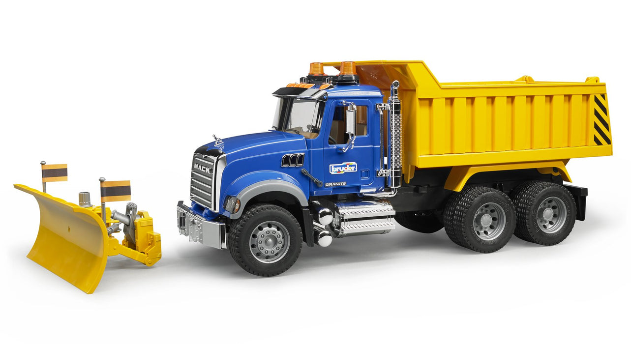 Bruder 02825 MACK Granite Dump Truck with Snow Plow Blade