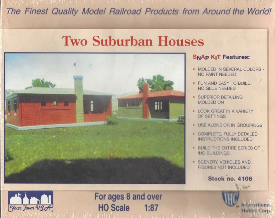 IHC 4106 HO Scale Two Suburban Houses Kits -  NOS