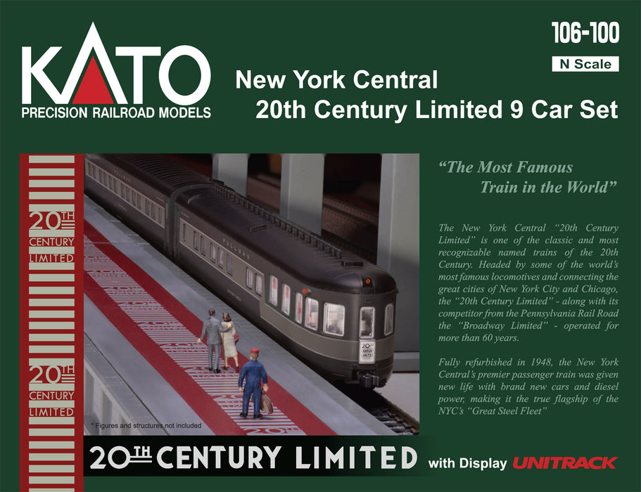 Kato 106-100 N Scale NYC 20th Century Limited 9 Car Base Set