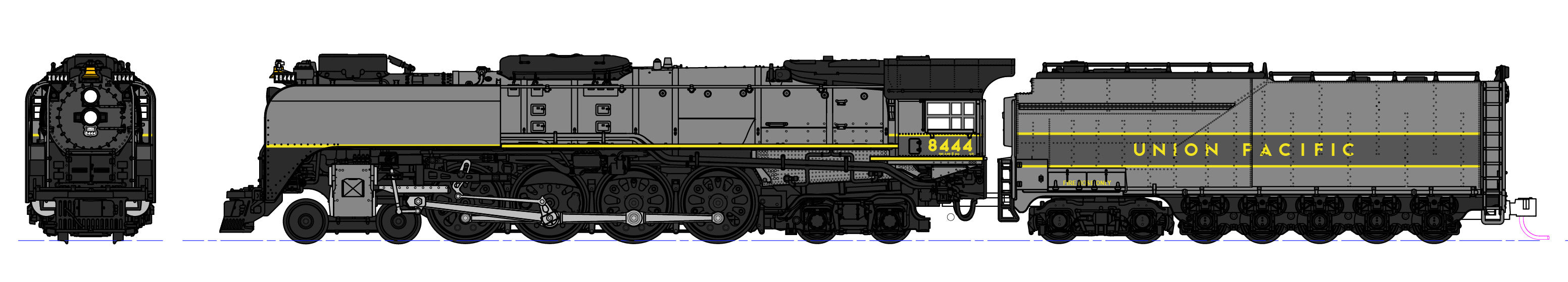 KATO 126-0403 N Scale Union Pacific FEF-3 4-8-4 Steam Loco UP 8444
