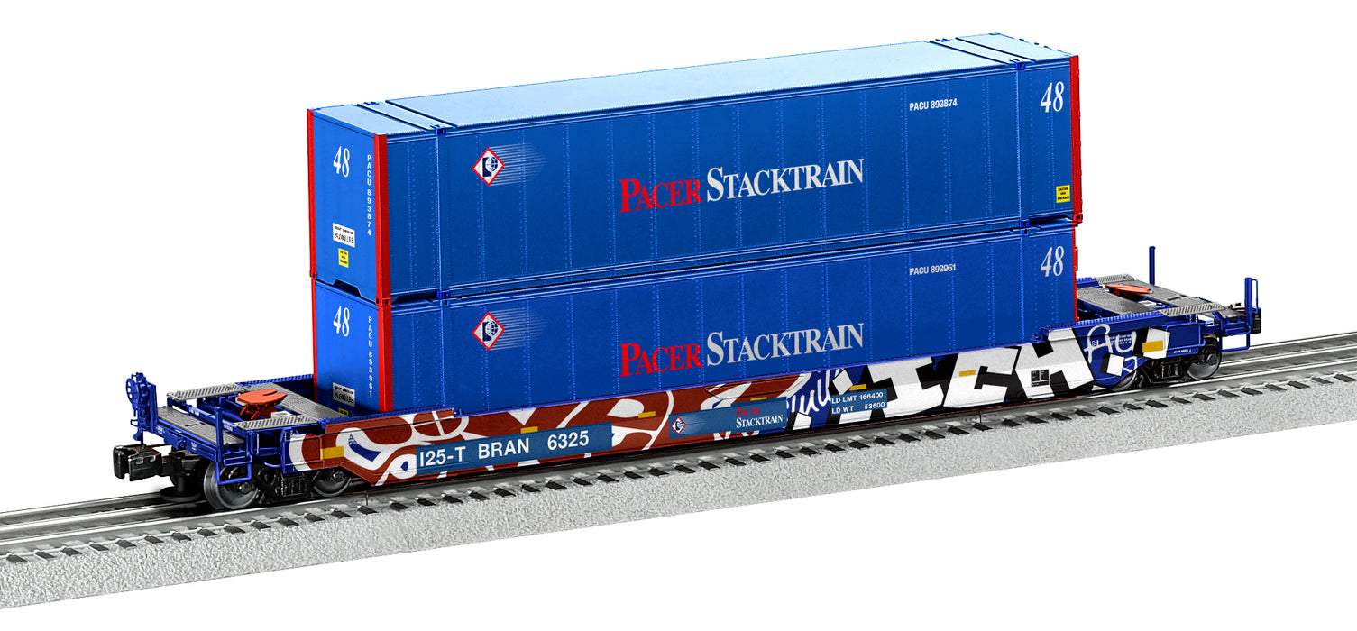 Lionel 2226622 O Scale Husky Stack Intermodal Well Car with Graffiti Pacer 6325