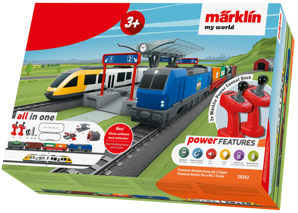 Marklin My World 29343 HO Scale Passenger & Freight Train Starter Set (Battery Powered)