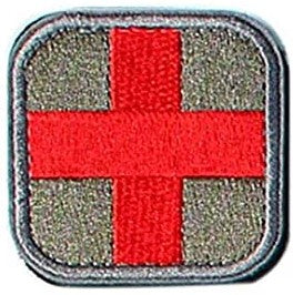 2 X 2 Inch Hook & Loop Embroidered Red Cross Medic Patch For Bag