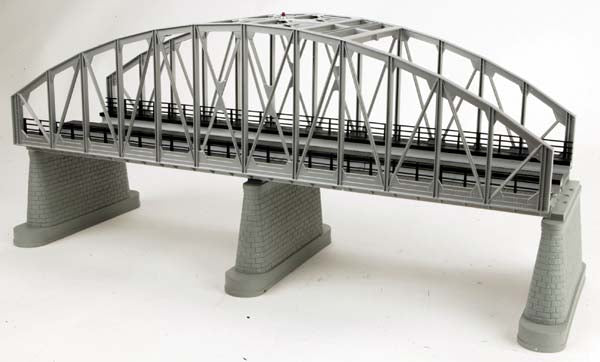 MTH 40-1123 O Gauge RealTrax Double Track Steel Arch Bridge - Silver ...