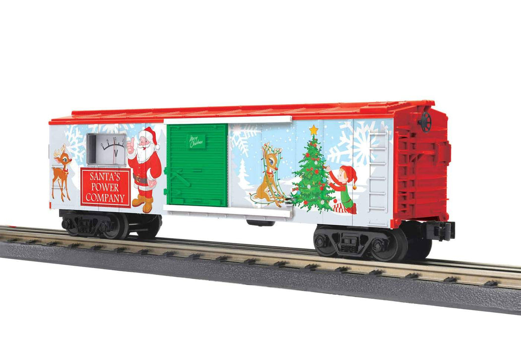 MTH Railking 30-74965 O Gauge Operating Christmas Boxcar with Power Meter