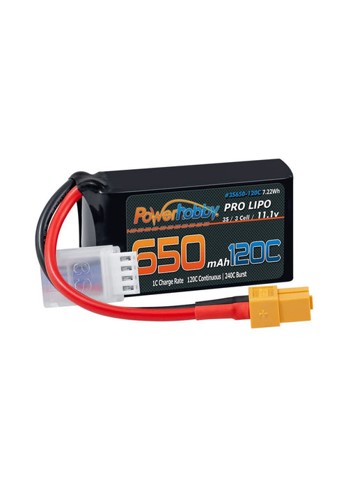 Powerhobby 3S 11.1V 650mAh 120C Lipo Battery Pack with XT60 Plug