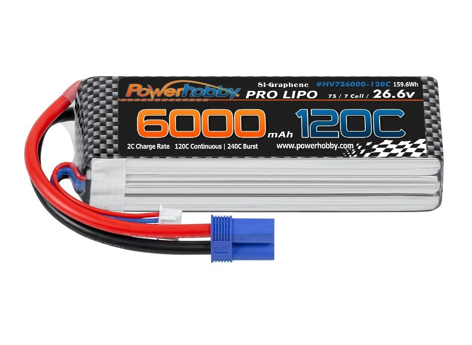 Powerhobby 3S 11.4V 6000mAh 130C Graphene HV Lipo Battery Pack with EC5 Plug