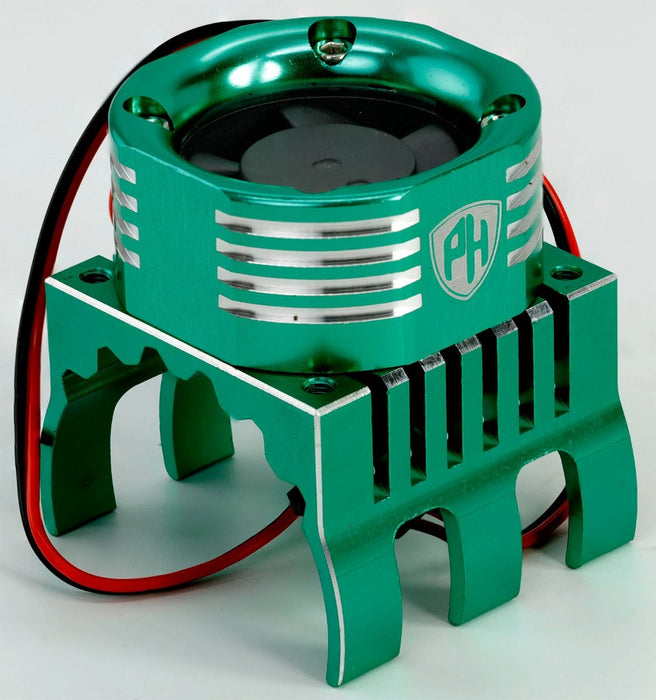 Powerhobby PHT1299 Green Aluminum High Speed Cooling Fan with Heatsink and LEDs for 1/8 Motors