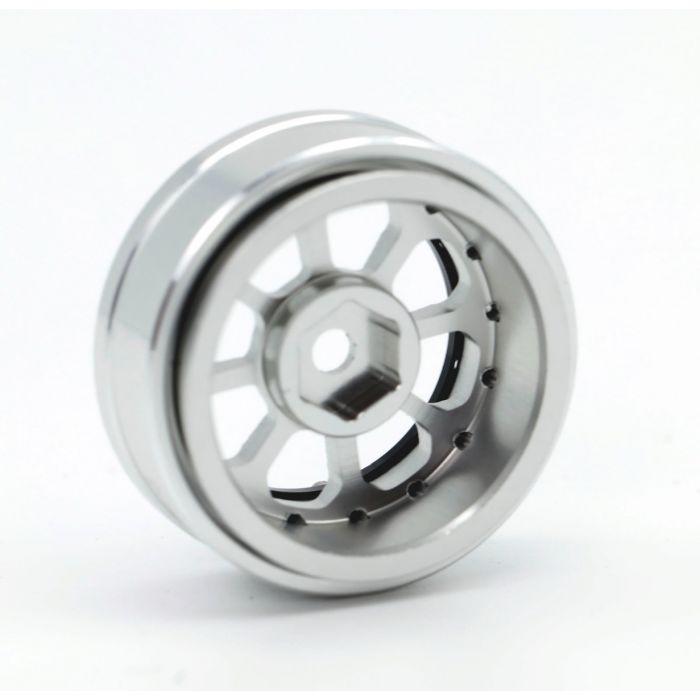 Powerhobby SCX2471 Silver 1.0" Aluminum B59 Beadlock Wheels for SCX24 4 Pack