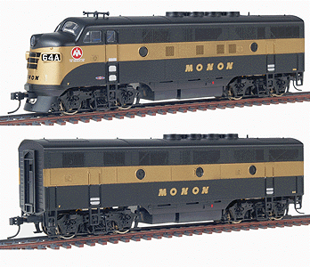 Proto 1000 920-31419 HO Scale EMD F3 AB Diesel Set Monon CIL 64A/64C with DCC - USED