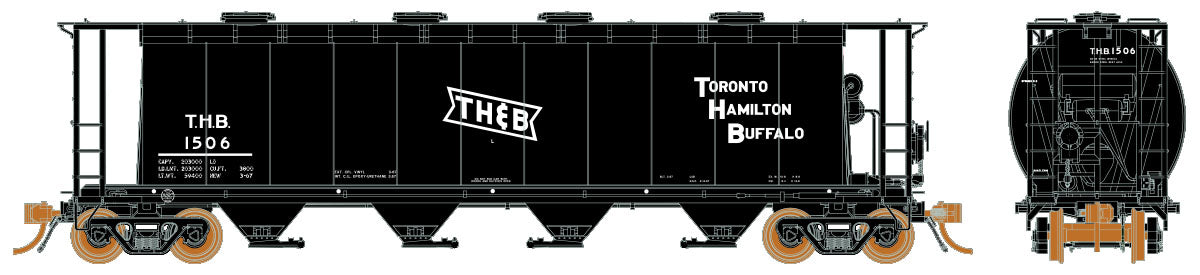 Rapido Trains 127009 HO Scale 3800 Cylindrical Hopper Toronto Hamilton & Buffalo TH&B Road # Varies