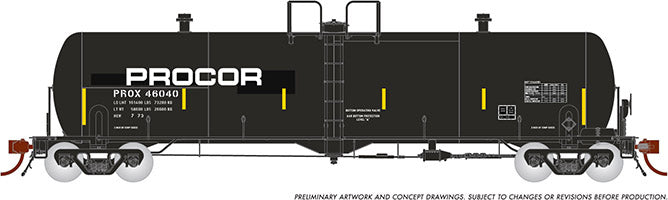 Rapido Trains 135006A HO Scale Procor 20k Gallon Tank Car PROX Modern with Large Logo #Varies