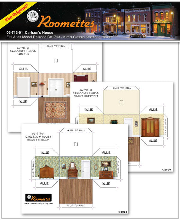 Roomettes 06-713-01 HO Scale Carlson's House Interior Kit (Fits Atlas ...