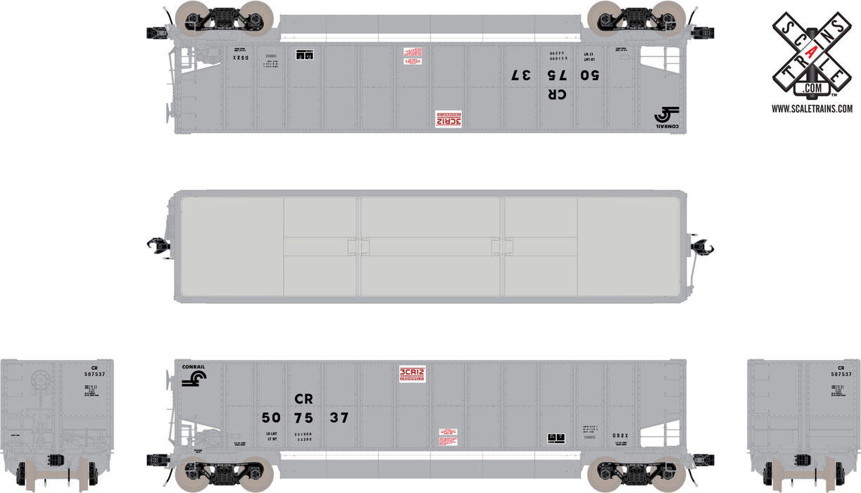 ScaleTrains 32481 Rivet HO Scale Bethgon G52X Coal Gondola Conrail Gray CR 507537