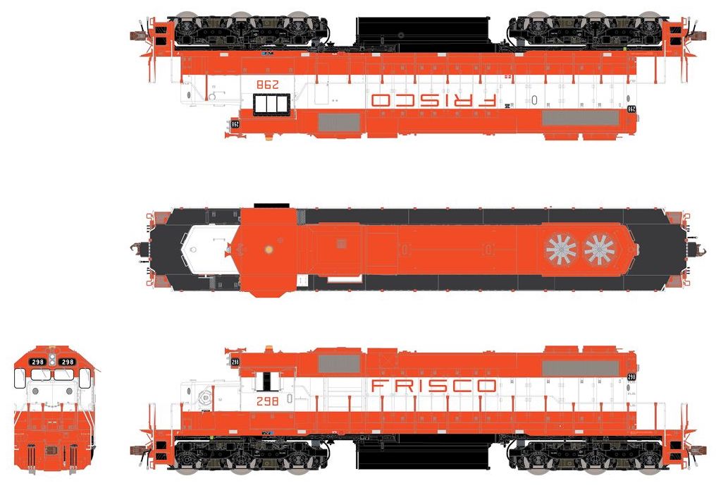 ScaleTrains 33144 HO Scale EMD SD38-2 Diesel Frisco SLSF 298 — White ...