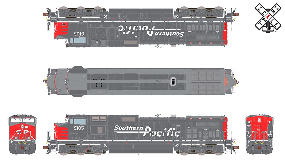 ScaleTrains 33500 Rivet HO Scale GE Dash 9 (C44-9W) Southern Pacific SP 8183 DCC and LokSound