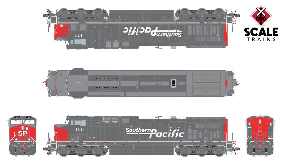 ScaleTrains 38476 HO Scale GE AC4400CW Diesel Southern Pacific SP 100