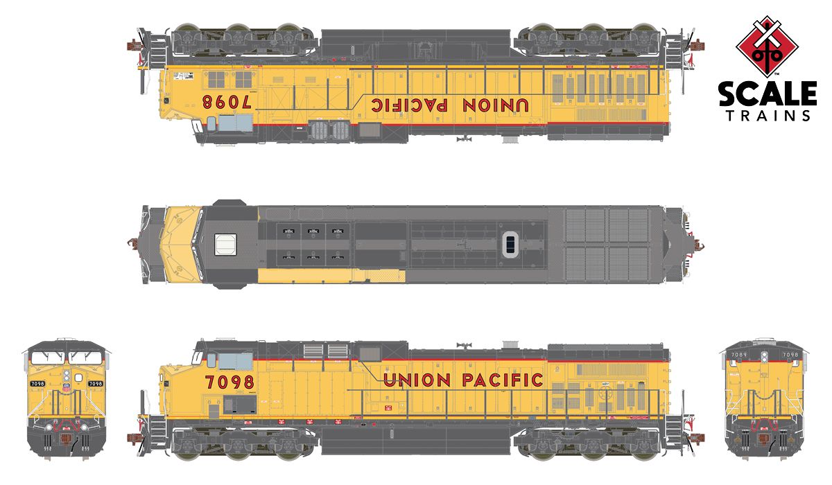 ScaleTrains 38491 HO Scale GE AC4400CW Diesel Union Pacific UP 7098 LokSound