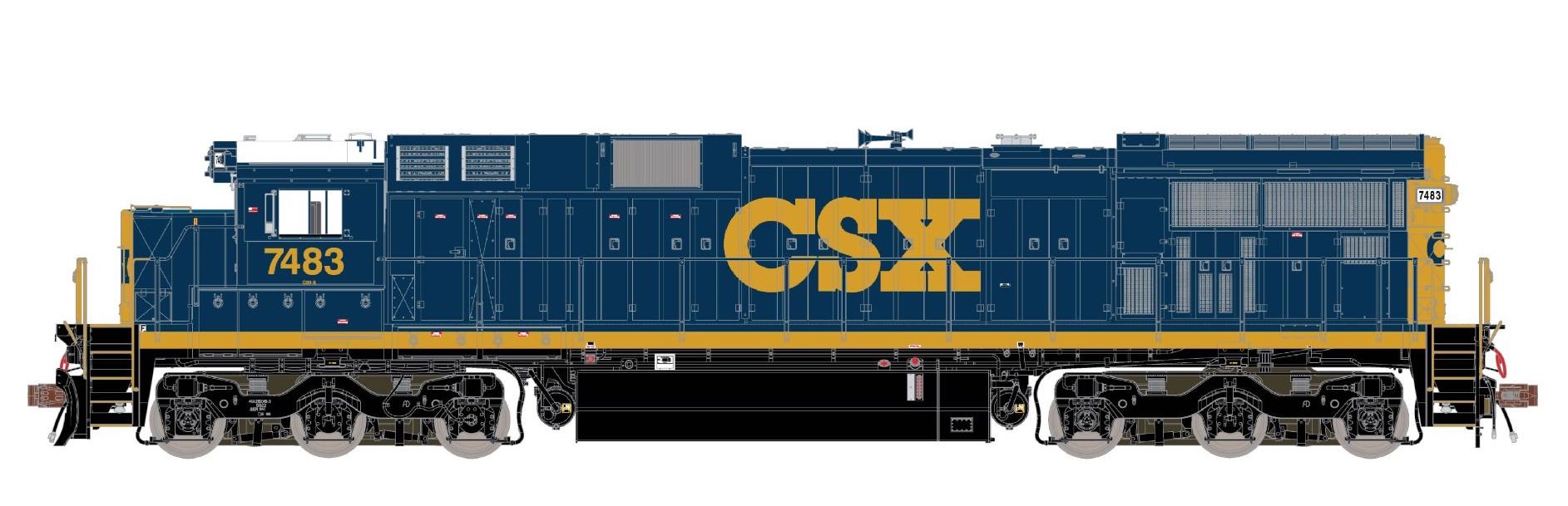 ScaleTrains 38763 Rivet HO GE C39-8 Phase III CSX YN3 7483 DCC & Sound