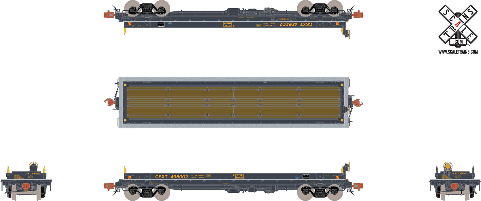 ScaleTrains HO Scale 32332 Thrall-Trinity 42' Steel Coil Car CSX 495047