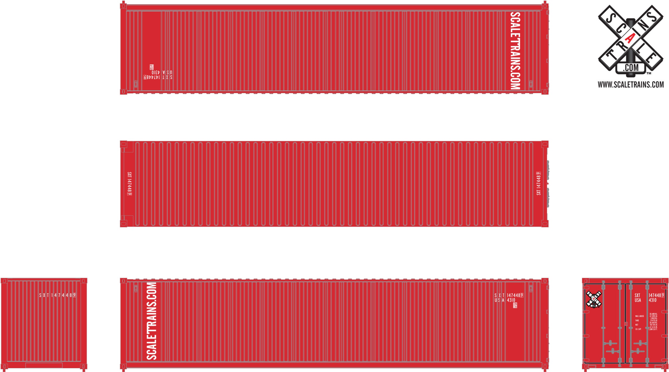 ScaleTrains Operator 11151 HO Scale 40' Square Container SXT 1474489 ...