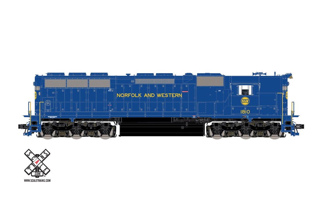 ScaleTrains Rivet 32448 HO Scale EMD SD45 Norfolk & Western "Pevler Blue" N&W 1812