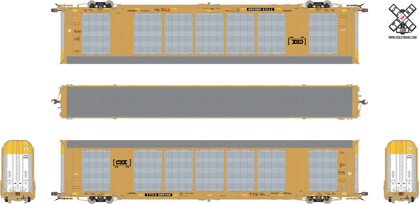 ScaleTrains Rivet 32760 HO Scale Gunderson Multi-Max Autorack CSX/TTGX 695456