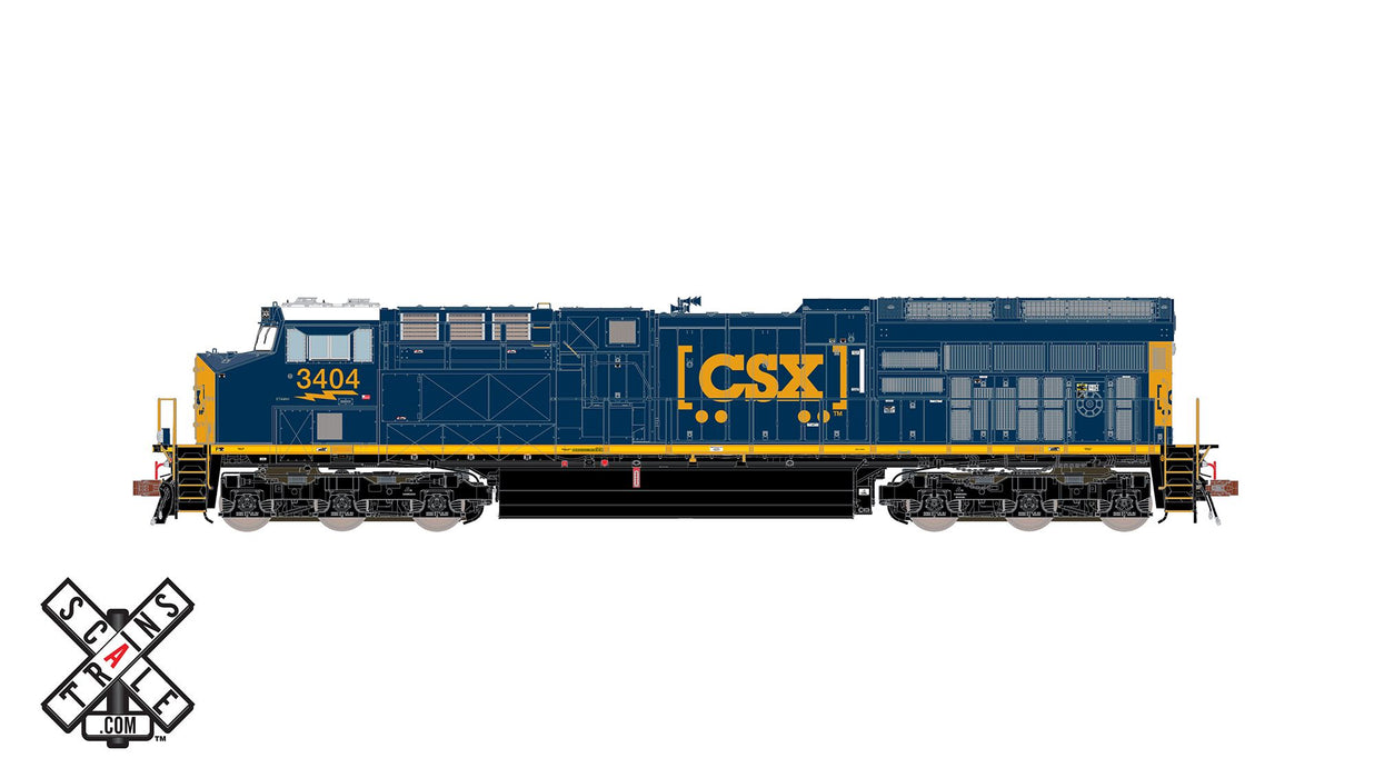 ScaleTrains Rivet 33191 HO Scale GE ET44AC Tier 4 GEVo Diesel CSX 3444 DCC LokSound