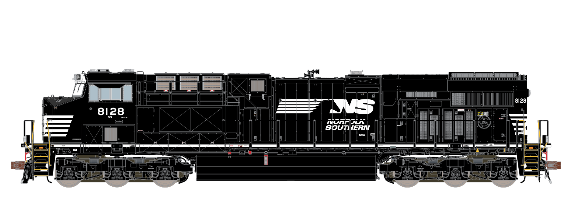 ScaleTrains Rivet 33610 HO Scale GE ES44AC Norfolk Southern NS 8128 with PTC DCC & Sound