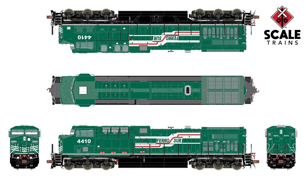 ScaleTrains Rivet 38472 HO Scale GE AC4400CW Diesel Ferrosur 4410