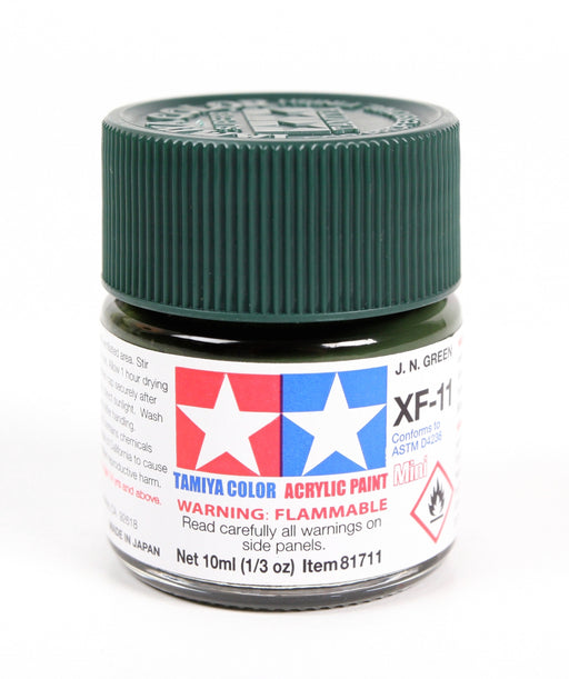 Tamiya XF-11 J.N. Flat Green Acrylic Paint (10ml) [TAM81711