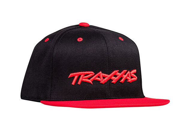 Traxxas 1183-BLR Snapback Flat Bill Logo Hobbies Red Rose — Hat Black and White