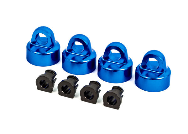 Traxxas 9664X Blue Aluminum GT-MAXX® Shock Caps for Sledge™