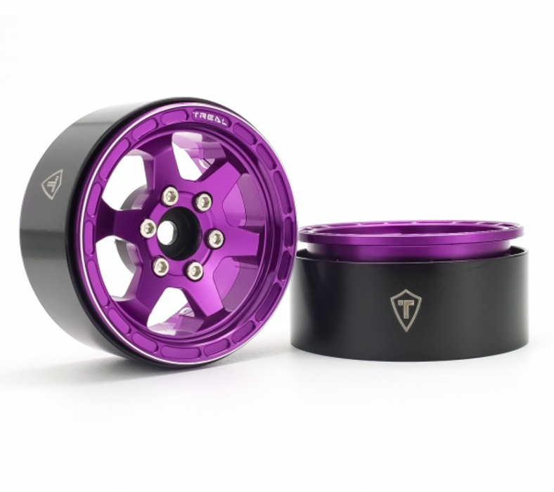 Treal Hobby (X003AFXKXR) 1.9" Purple Concave Six Spoke Beadlock Wheels Set of 4