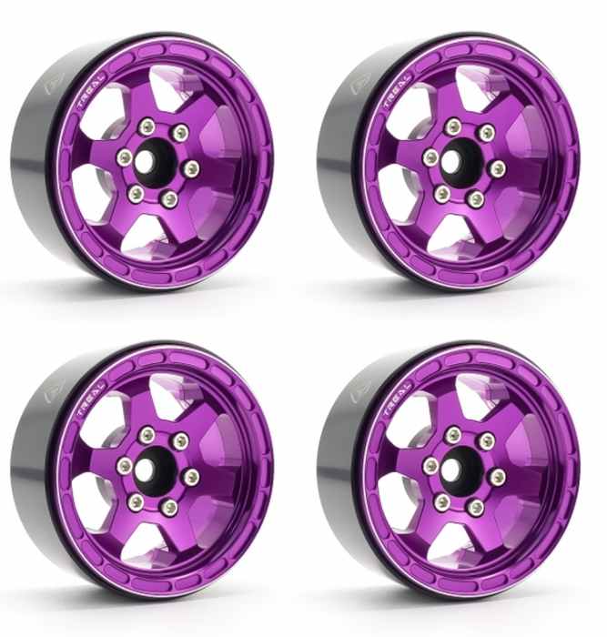 Treal Hobby (X003AFXKXR) 1.9" Purple Concave Six Spoke Beadlock Wheels Set of 4