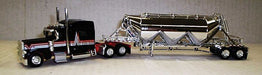 Trucks n Stuff SPEC017 Black/Silver 389 Peterbilt with Chrome Pneumatic Bulk Trailer