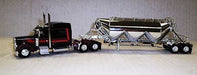 Trucks n Stuff SPEC023 Black/Maroon 389 Peterbilt with Chrome Pneumatic Bulk Trailer