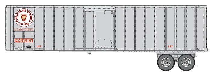 Walthers 949-2609 HO Scale Flexi-Van 40' Strick Trailer Pennsylvania Truc-Train PRR 2-Pack