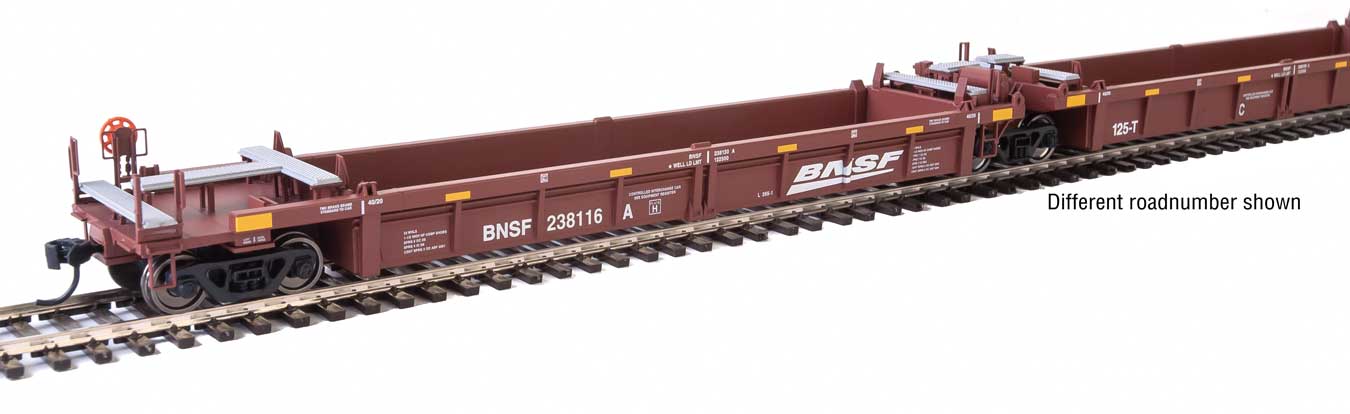 Walthers Mainline 910-55643 HO Scale 5-Unit Rebuilt 40' Well Car BNSF 238200