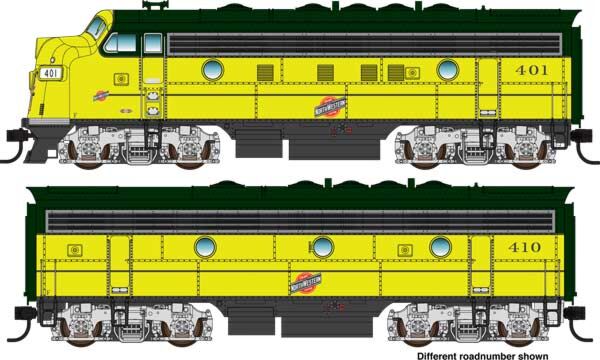 HO Scale Chicago Northwestern CNW 400 Locomotive with IC Caboose selling NEW IB