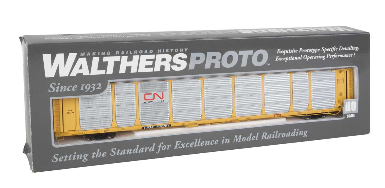 Walthers Proto 920-101351 HO Scale 89' Bi-Level Auto Carrier Canadian National CN/GTW TTGX 702194