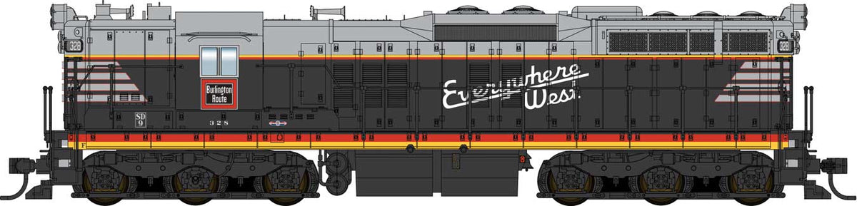 Walthers Proto 920-48701 HO Scale EMD SD9 Burlington CB&Q 333 "Blackbi ...